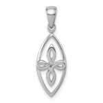 Sterling Silver Rhodium-plated Polished Fancy Celtic Knot Pendant