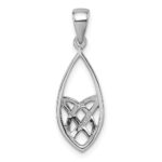 Sterling Silver Rhodium-plated Polished Fancy Celtic Design Pendant - Image 3