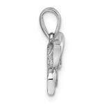 Sterling Silver Rhodium-plated Polished White CZ Butterfly Pendant - Image 2