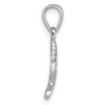 Sterling Silver Rhodium-plated Polished CZ Footprints Pendant - Image 2
