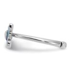 Sterling Silver Rhodium-plated Polished & Enameled Butterfly Children's Earring Ring & Pendant Set - Image 9