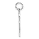 Sterling Silver Rhodium-plated Large Diamond-cut #2 Charm - Image 2