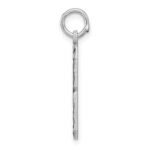 Sterling Silver Rhodium-plated Large Diamond-cut #8 Charm - Image 2
