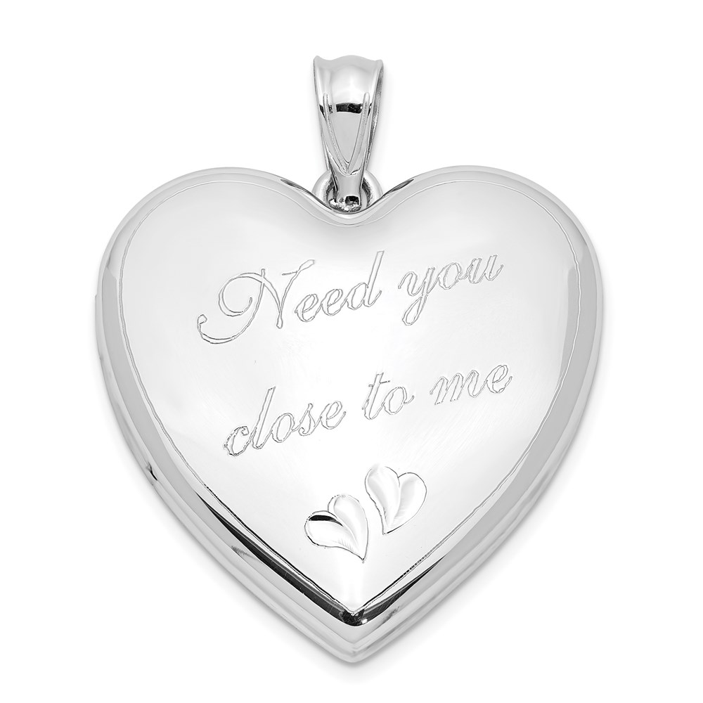 QLS1011.jpg Sterling Silver Rhodium-plated Need You Close.. Ash Holder Heart Locket - Image 1