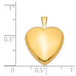 1/20 14K Gold Filled Satin and Polished 2-Frame 15mm Heart Locket - Image 4