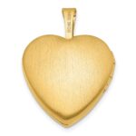 1/20 14K Gold Filled with Diamond Flower Design 15mm Heart Locket - Image 3