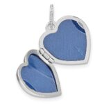 Sterling Silver Rhodium-plated Lab Created Ruby 15mm Heart Locket - Image 5