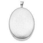 Sterling Silver Rhodium-plated Polished Medallion 26x20mm Oval Locket - Image 4