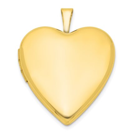 Sterling Silver Gold-plated 20mm Polished Front/Satin Back Heart Locket