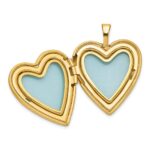 1/20 14K Gold Filled & White Rhodium Satin Butterfly 19mm Heart Locket - Image 5
