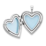 Sterling Silver Rhodium-plated Epoxy 20mm Floral Mom Heart Locket - Image 4