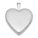 Sterling Silver RH-plated Satin/Polished Angel Wings 20mm Heart Locket - Image 3