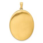 1/20 14K Gold Filled 34mm Polished/Satin Leaf Border 2-Frame Oval Locket - Image 3