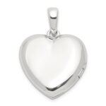 Sterling Silver E-coated CZ 19mm Heart Locket - Image 3
