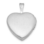 Sterling Silver RH-plated Epoxy Satin Polished Unicorn 16mm Heart Locket - Image 3
