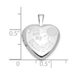 Sterling Silver Rh-plated YOU ARE MY SUNSHINE 16mm Heart Locket - Image 5