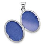 Sterling Silver Rhod-Plated 19x15mm Foot Prints Reversible Oval Locket - Image 4