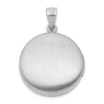 Sterling Silver Rhodium-plated 20mm Floral Filigree Round Locket - Image 3