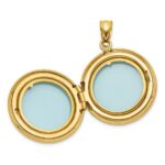 Sterling Silver Gold-plated Polished Front/Brushed Back Celtic Trinity 20mm Round Locket - Image 4