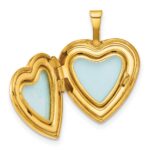 1/20 14K Gold Filled Polished & Textured Dia 16mm Floral Heart Locket - Image 4