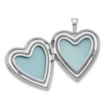 Sterling Silver Rhodium-plated Brushed And Polished 1/20 carat Diamond And Angel 20mm Heart Locket - Image 4