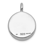 Sterling Silver Rhodium-plated Polished Star On 10mm Round Locket - Image 3