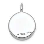 Sterling Silver Rhodium-plated Polished Heart On 10mm Round Locket - Image 3