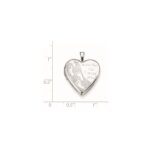 Sterling Silver Rhodium-plated 20mm Footprints Heart Locket - Image 4
