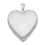 Sterling Silver Rhodium-plated 20mm Enameled Butterfly Heart Locket - Image 3