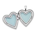 Sterling Silver Rhodium-plated 20mm Polished Swirl Heart Locket - Image 5