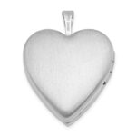 Sterling Silver Rhodium-plated 20mm Polished Front/Satin Back Heart Locket - Image 3