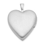 Sterling Silver Rhod-plated Polished/Satin 20mm Forever in my Heart Locket - Image 3