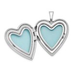 Sterling Silver Rhodium-plated 20mm D/C & Enameled Love Heart Locket - Image 5