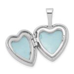 Sterling Silver Rhodium-plated & Diamond Star Polished 12mm Heart Locket - Image 5