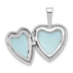 Sterling Silver Rhodium-plated Polished 12mm Heart Locket - Image 5