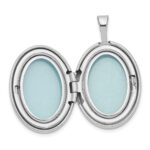 Sterling Silver Rhodium-plated 20mm Polished Oval Locket - Image 5
