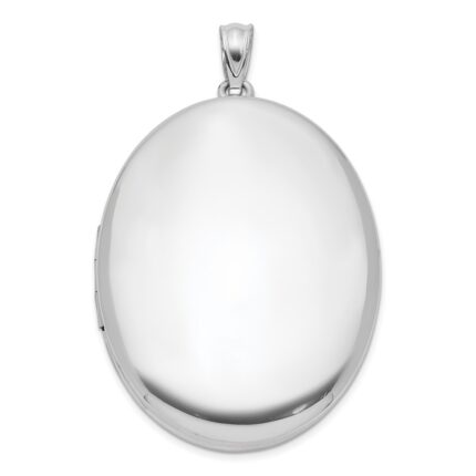 Sterling Silver Rhodium-plated Polished 34mm Oval Locket