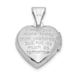 Sterling Silver Rhodium-plated w/Gold-plated Dia w/ Charm Heart Locket - Image 3