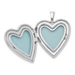 Sterling Silver Rhodium-plated Braided Edge Heart Locket - Image 5