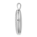 Sterling Silver Rhodium-plated Scroll Oval Locket - Image 2