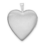 Sterling Silver Rhodium-plated Textured & Polished Paw Prints Heart Locket - Image 3
