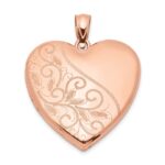 Sterling Silver Rose Gold-plated 24mm Scrolled Heart Family Locket