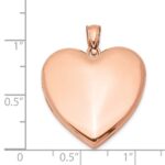 Sterling Silver Rose Gold-plated 24mm Plain Heart Locket - Image 4