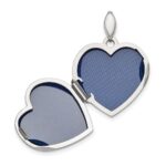 Sterling Silver Rhodium-plated Faith Hope Love 18mm Heart Locket - Image 4