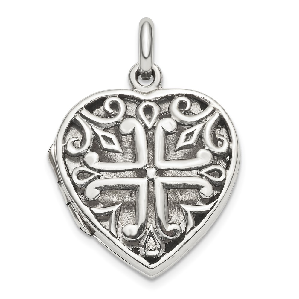 QLS780.jpg Sterling Silver Heart Locket - Image 1