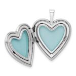 Sterling Silver Rhod-pltd 20mm LOVE TO THE MOON Diamond Heart Locket - Image 4