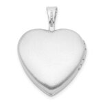Sterling Silver Rhodium-plated 16mm Paw Print Heart Locket - Image 3