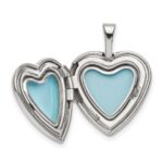 Sterling Silver Rhodium-plated 16mm Paw Print Heart Locket - Image 4