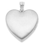 Sterling Silver Rhod-plated 24mm w/ Diamond Star Ash Holder Heart Locket - Image 3