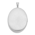 Sterling Silver Platinum-plated Oval Tree 26mm Locket - Image 3